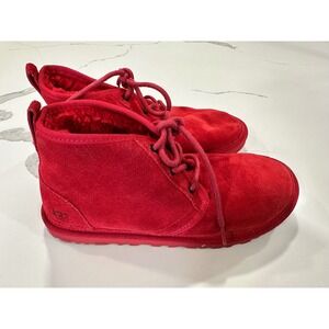 UGG Neumel Chukka‎ Boots Red Suede Fur Lined Men's Size 9